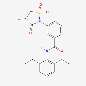 molecular formula C21H24N2O4S B5079590 N-(2,6-diethylphenyl)-3-(4-methyl-1,1,3-trioxo-1,2-thiazolidin-2-yl)benzamide 