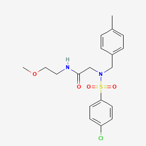 molecular formula C19H23ClN2O4S B5079605 N~2~-[(4-chlorophenyl)sulfonyl]-N~1~-(2-methoxyethyl)-N~2~-(4-methylbenzyl)glycinamide 