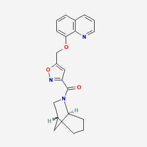 molecular formula C21H21N3O3 B5079645 [(1R,5S)-6-azabicyclo[3.2.1]octan-6-yl]-[5-(quinolin-8-yloxymethyl)-1,2-oxazol-3-yl]methanone 