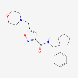 molecular formula C21H27N3O3 B5079669 5-(morpholin-4-ylmethyl)-N-[(1-phenylcyclopentyl)methyl]-1,2-oxazole-3-carboxamide 