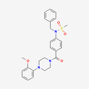 molecular formula C26H29N3O4S B5079702 N-benzyl-N-[4-[4-(2-methoxyphenyl)piperazine-1-carbonyl]phenyl]methanesulfonamide 
