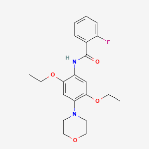 molecular formula C21H25FN2O4 B5079710 N-[2,5-diethoxy-4-(4-morpholinyl)phenyl]-2-fluorobenzamide 