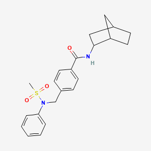 molecular formula C22H26N2O3S B5079837 N-(2-bicyclo[2.2.1]heptanyl)-4-[(N-methylsulfonylanilino)methyl]benzamide 