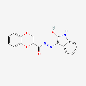 molecular formula C17H13N3O4 B5079982 N'-[(3Z)-2-oxo-1,2-dihydro-3H-indol-3-ylidene]-2,3-dihydro-1,4-benzodioxine-2-carbohydrazide 