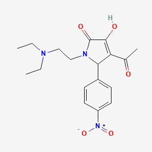 molecular formula C18H23N3O5 B5080024 3-acetyl-1-[2-(diethylamino)ethyl]-4-hydroxy-2-(4-nitrophenyl)-2H-pyrrol-5-one 