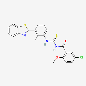 molecular formula C23H18ClN3O2S2 B5080147 N-{[3-(1,3-benzothiazol-2-yl)-2-methylphenyl]carbamothioyl}-5-chloro-2-methoxybenzamide 