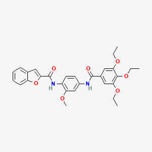 molecular formula C29H30N2O7 B5080169 N-[2-Methoxy-4-(3,4,5-triethoxybenzamido)phenyl]-1-benzofuran-2-carboxamide 