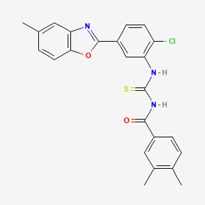 molecular formula C24H20ClN3O2S B5080242 N-{[2-chloro-5-(5-methyl-1,3-benzoxazol-2-yl)phenyl]carbamothioyl}-3,4-dimethylbenzamide 