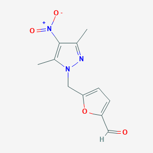 molecular formula C11H11N3O4 B508025 5-[(3,5-dimethyl-4-nitro-1H-pyrazol-1-yl)methyl]furan-2-carbaldehyde CAS No. 512809-77-7