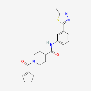 molecular formula C21H24N4O2S B5080285 1-(1-cyclopenten-1-ylcarbonyl)-N-[3-(5-methyl-1,3,4-thiadiazol-2-yl)phenyl]-4-piperidinecarboxamide 