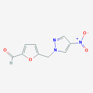 molecular formula C9H7N3O4 B508029 5-(4-Nitro-pyrazol-1-ylmethyl)-furan-2-carbaldehyde CAS No. 512809-43-7