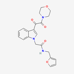 molecular formula C21H21N3O5 B5080520 N-(2-furylmethyl)-2-{3-[4-morpholinyl(oxo)acetyl]-1H-indol-1-yl}acetamide 