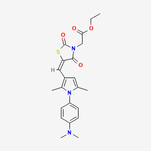 molecular formula C22H25N3O4S B5080521 ethyl [(5E)-5-({1-[4-(dimethylamino)phenyl]-2,5-dimethyl-1H-pyrrol-3-yl}methylidene)-2,4-dioxo-1,3-thiazolidin-3-yl]acetate 
