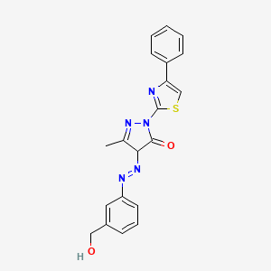 molecular formula C20H17N5O2S B5080592 4-[[3-(hydroxymethyl)phenyl]diazenyl]-5-methyl-2-(4-phenyl-1,3-thiazol-2-yl)-4H-pyrazol-3-one 