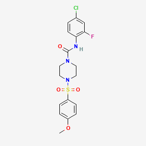 molecular formula C18H19ClFN3O4S B5080669 N-(4-CHLORO-2-FLUOROPHENYL)-4-(4-METHOXYBENZENESULFONYL)PIPERAZINE-1-CARBOXAMIDE 