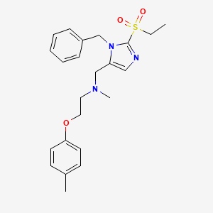 molecular formula C23H29N3O3S B5080738 N-{[1-benzyl-2-(ethylsulfonyl)-1H-imidazol-5-yl]methyl}-N-methyl-2-(4-methylphenoxy)ethanamine 