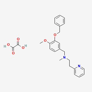 molecular formula C25H28N2O6 B5080787 N-[(4-methoxy-3-phenylmethoxyphenyl)methyl]-N-methyl-2-pyridin-2-ylethanamine;oxalic acid 