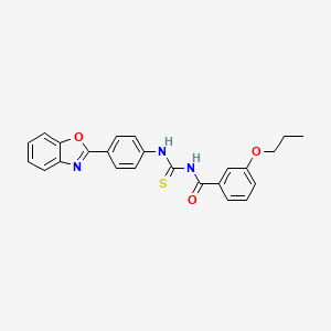 molecular formula C24H21N3O3S B5080794 N-{[4-(1,3-benzoxazol-2-yl)phenyl]carbamothioyl}-3-propoxybenzamide 