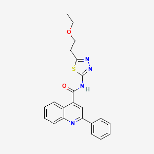 molecular formula C22H20N4O2S B5080869 N-[5-(2-ethoxyethyl)-1,3,4-thiadiazol-2-yl]-2-phenylquinoline-4-carboxamide 