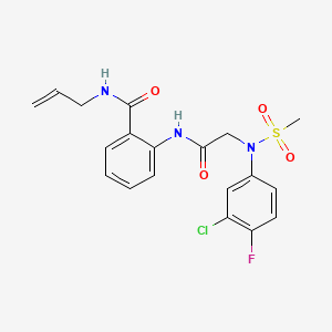 molecular formula C19H19ClFN3O4S B5080904 N-allyl-2-{[N-(3-chloro-4-fluorophenyl)-N-(methylsulfonyl)glycyl]amino}benzamide 