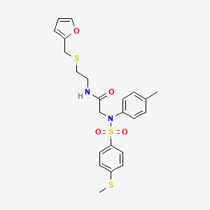 molecular formula C23H26N2O4S3 B5080961 N~1~-{2-[(2-furylmethyl)thio]ethyl}-N~2~-(4-methylphenyl)-N~2~-{[4-(methylthio)phenyl]sulfonyl}glycinamide 
