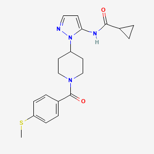 molecular formula C20H24N4O2S B5081041 N-[2-[1-(4-methylsulfanylbenzoyl)piperidin-4-yl]pyrazol-3-yl]cyclopropanecarboxamide 