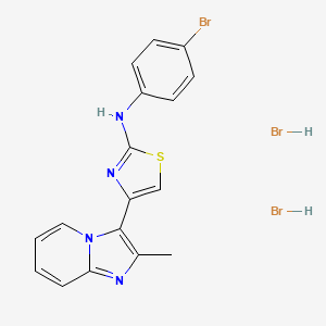 molecular formula C17H15Br3N4S B5081053 N-(4-bromophenyl)-4-(2-methylimidazo[1,2-a]pyridin-3-yl)-1,3-thiazol-2-amine;dihydrobromide 
