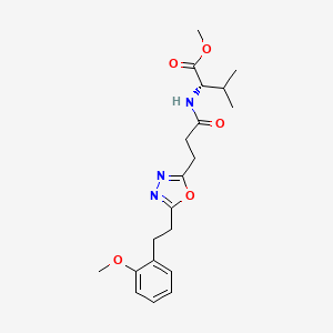 molecular formula C20H27N3O5 B5081157 methyl N-(3-{5-[2-(2-methoxyphenyl)ethyl]-1,3,4-oxadiazol-2-yl}propanoyl)-L-valinate 