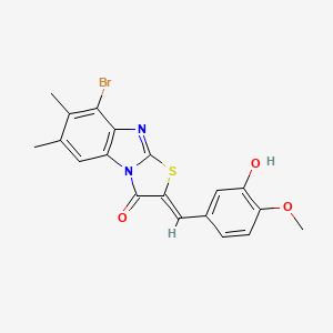 molecular formula C19H15BrN2O3S B5081311 8-bromo-2-(3-hydroxy-4-methoxybenzylidene)-6,7-dimethyl[1,3]thiazolo[3,2-a]benzimidazol-3(2H)-one 