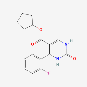 molecular formula C17H19FN2O3 B5081335 cyclopentyl 4-(2-fluorophenyl)-6-methyl-2-oxo-1,2,3,4-tetrahydro-5-pyrimidinecarboxylate 