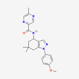molecular formula C22H25N5O2 B5081454 N-[1-(4-methoxyphenyl)-6,6-dimethyl-4,5,6,7-tetrahydro-1H-indazol-4-yl]-5-methyl-2-pyrazinecarboxamide 