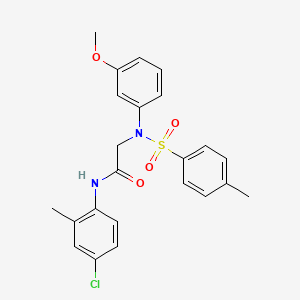 molecular formula C23H23ClN2O4S B5081466 N~1~-(4-chloro-2-methylphenyl)-N~2~-(3-methoxyphenyl)-N~2~-[(4-methylphenyl)sulfonyl]glycinamide 