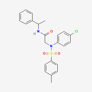 molecular formula C23H23ClN2O3S B5081467 N~2~-(4-chlorophenyl)-N~2~-[(4-methylphenyl)sulfonyl]-N-(1-phenylethyl)glycinamide 