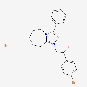 molecular formula C22H22Br2N2O B5081493 1-[2-(4-bromophenyl)-2-oxoethyl]-3-phenyl-1,5,6,7,8,9-hexahydroimidazo[1,2-a]azepin-4-ium bromide 