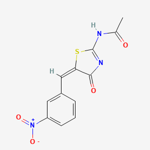 molecular formula C12H9N3O4S B5081545 N-[(5E)-5-[(3-nitrophenyl)methylidene]-4-oxo-1,3-thiazol-2-yl]acetamide 