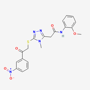 molecular formula C20H19N5O5S B5081596 N-(2-methoxyphenyl)-2-(4-methyl-5-{[2-(3-nitrophenyl)-2-oxoethyl]sulfanyl}-4H-1,2,4-triazol-3-yl)acetamide 