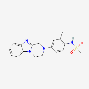 molecular formula C18H20N4O2S B5081640 N-{4-[3,4-Dihydropyrazino[1,2-A][1,3]benzimidazol-2(1H)-YL]-2-methylphenyl}methanesulfonamide 
