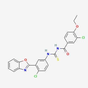 molecular formula C23H17Cl2N3O3S B5081735 N-[[3-(1,3-benzoxazol-2-yl)-4-chlorophenyl]carbamothioyl]-3-chloro-4-ethoxybenzamide 