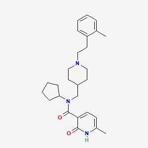 molecular formula C27H37N3O2 B5081807 N-cyclopentyl-6-methyl-N-[[1-[2-(2-methylphenyl)ethyl]piperidin-4-yl]methyl]-2-oxo-1H-pyridine-3-carboxamide 