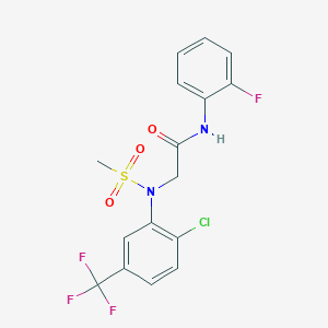 molecular formula C16H13ClF4N2O3S B5081894 N~2~-[2-chloro-5-(trifluoromethyl)phenyl]-N-(2-fluorophenyl)-N~2~-(methylsulfonyl)glycinamide 