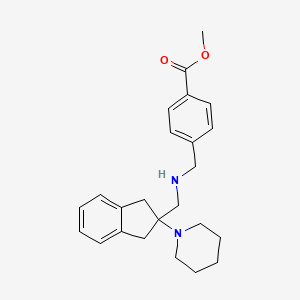 molecular formula C24H30N2O2 B5081915 methyl 4-[({[2-(1-piperidinyl)-2,3-dihydro-1H-inden-2-yl]methyl}amino)methyl]benzoate 