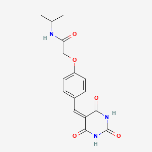 molecular formula C16H17N3O5 B5082140 N-propan-2-yl-2-[4-[(2,4,6-trioxo-1,3-diazinan-5-ylidene)methyl]phenoxy]acetamide 