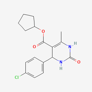 molecular formula C17H19ClN2O3 B5082374 Cyclopentyl 4-(4-chlorophenyl)-6-methyl-2-oxo-1,2,3,4-tetrahydropyrimidine-5-carboxylate 