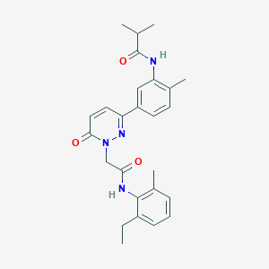 molecular formula C26H30N4O3 B5082419 N-[5-(1-{2-[(2-ethyl-6-methylphenyl)amino]-2-oxoethyl}-6-oxo-1,6-dihydropyridazin-3-yl)-2-methylphenyl]-2-methylpropanamide 