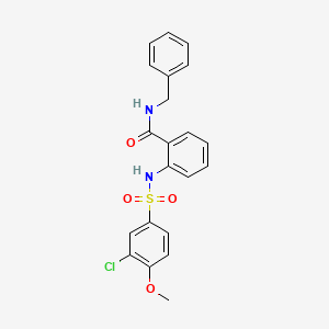 molecular formula C21H19ClN2O4S B5082451 N-benzyl-2-{[(3-chloro-4-methoxyphenyl)sulfonyl]amino}benzamide 