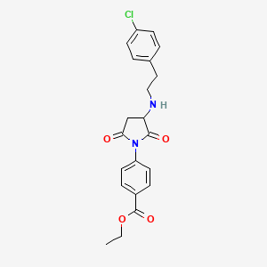molecular formula C21H21ClN2O4 B5082502 Ethyl 4-(3-{[2-(4-chlorophenyl)ethyl]amino}-2,5-dioxopyrrolidin-1-yl)benzoate 