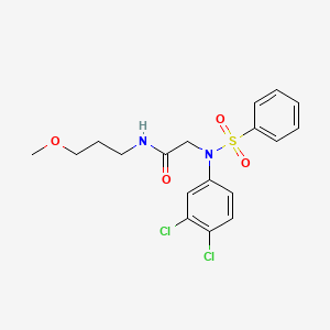 molecular formula C18H20Cl2N2O4S B5082604 N~2~-(3,4-dichlorophenyl)-N~1~-(3-methoxypropyl)-N~2~-(phenylsulfonyl)glycinamide 