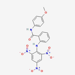 molecular formula C20H15N5O8 B5082612 N-(4-methoxyphenyl)-2-(2,4,6-trinitroanilino)benzamide 