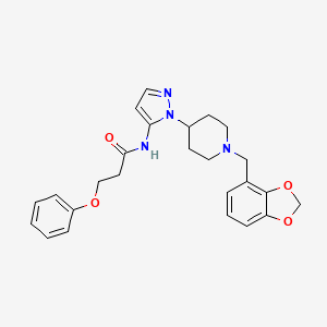 molecular formula C25H28N4O4 B5082670 N-{1-[1-(1,3-benzodioxol-4-ylmethyl)-4-piperidinyl]-1H-pyrazol-5-yl}-3-phenoxypropanamide 