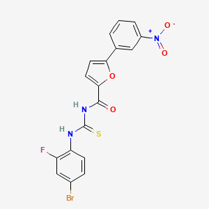 molecular formula C18H11BrFN3O4S B5082751 N-{[(4-bromo-2-fluorophenyl)amino]carbonothioyl}-5-(3-nitrophenyl)-2-furamide 